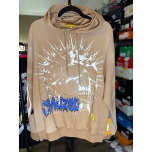 NWT SZ M - Civilized Beige/Blue Hoodie